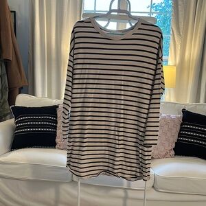 H&M Black and Cream Striped Dress
